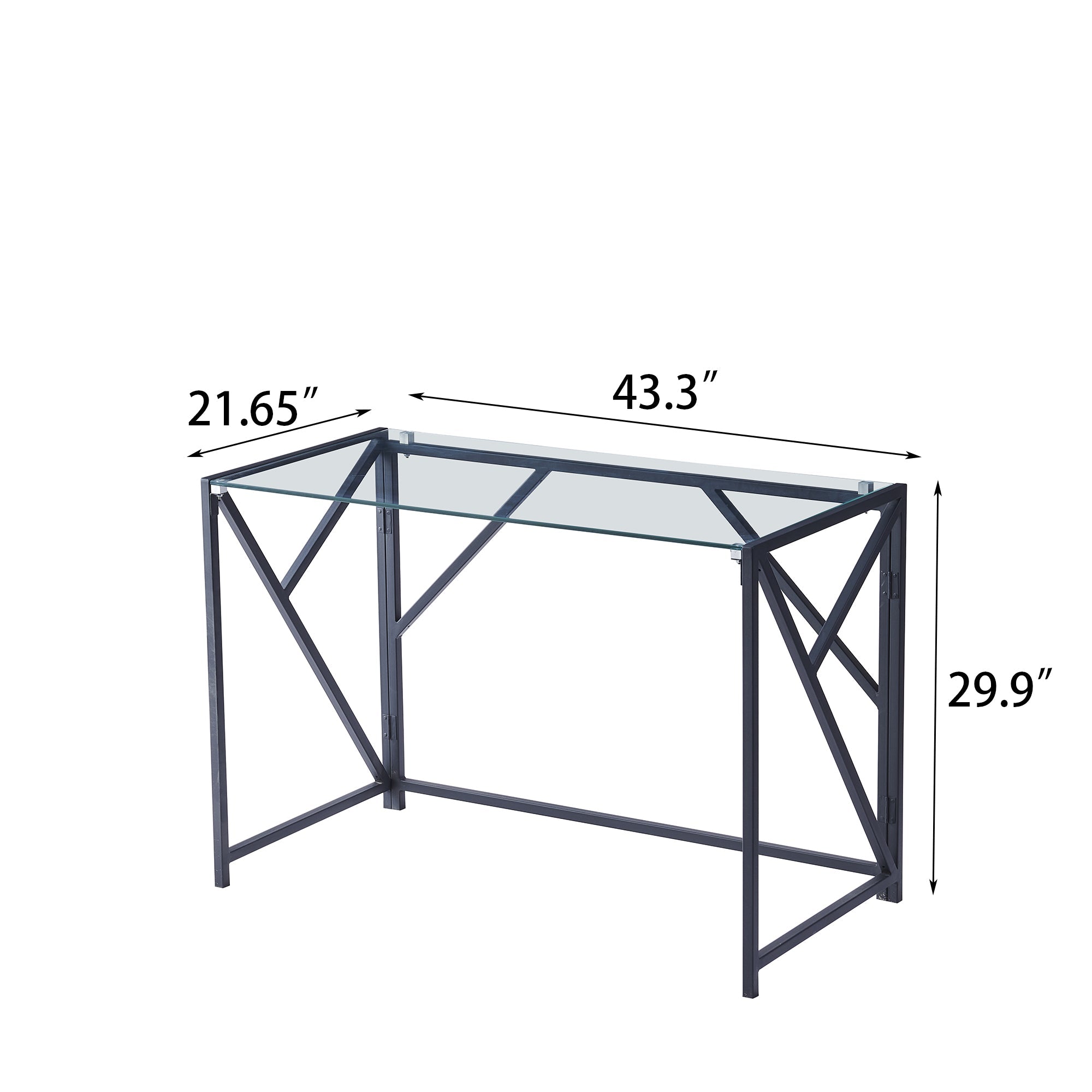 Tempered Clear Glass Computer Desk Laptop Desk Transparent Glass Laptop Table Small Study Desk