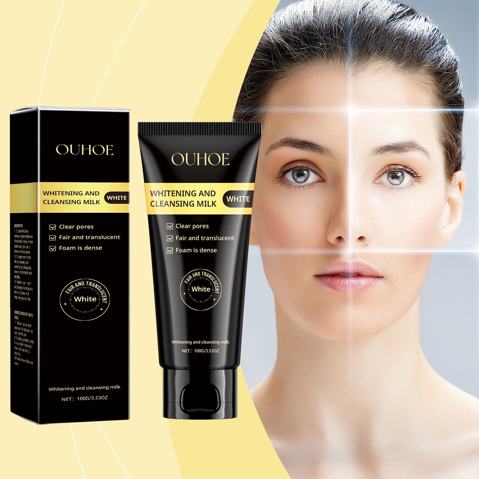 Ouhoe Nicotinamide Whitening Cleanser Deep Clean Hydrating Non-Tension Gentle Hydrating Whitening Moisturizing Cleanser