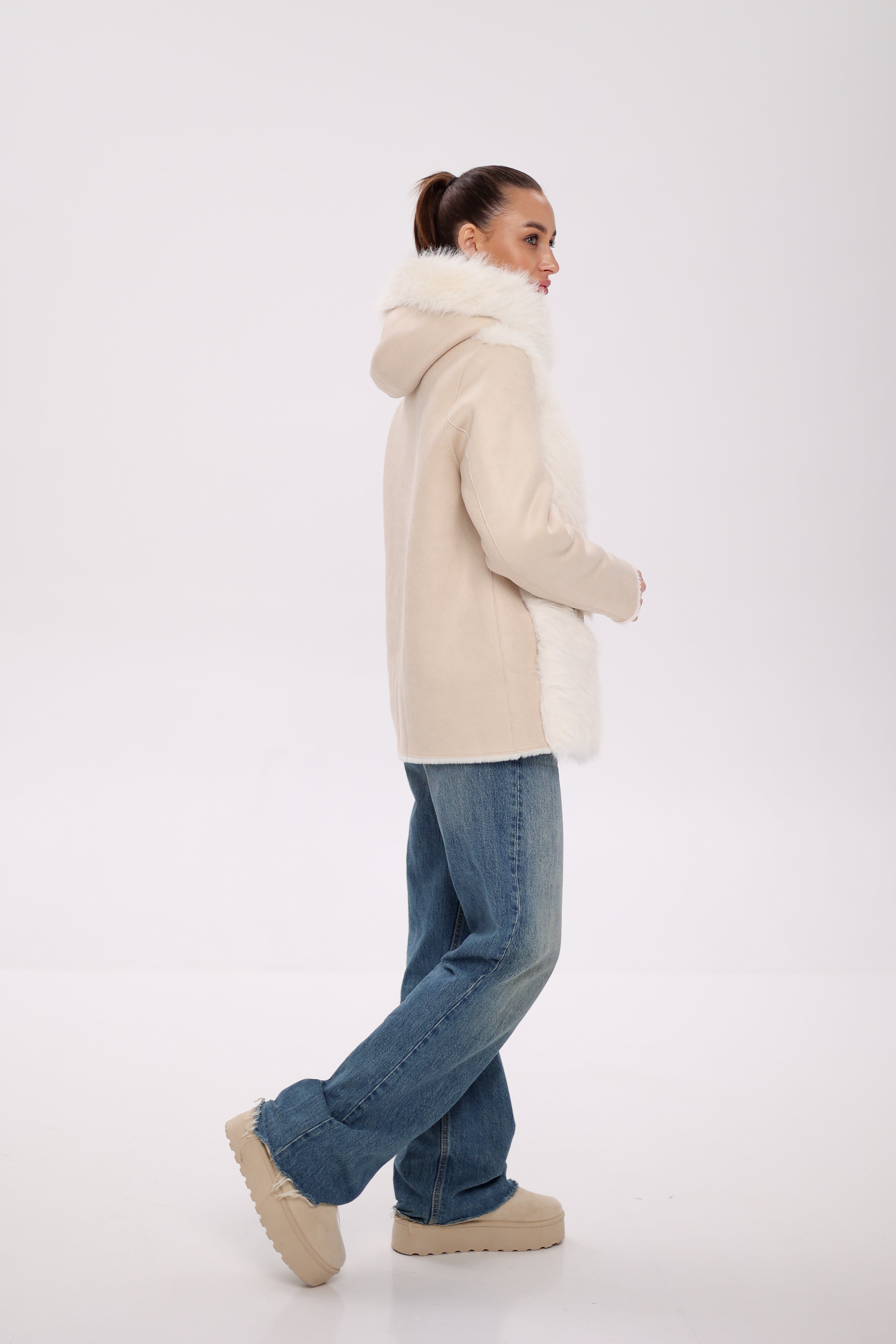 Pre-Order. Re-Stock Ships October 15. ⇆ Reversible Hooded Wool Blend Jacket