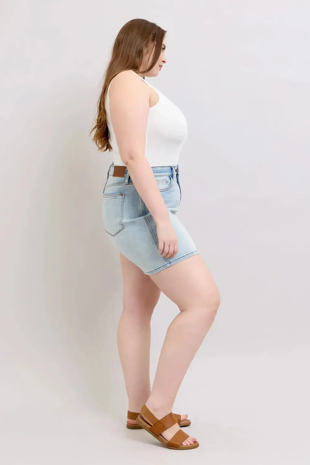 Judy Blue Jeans Plus Size 2 Button Denim Shorts with Pockets
