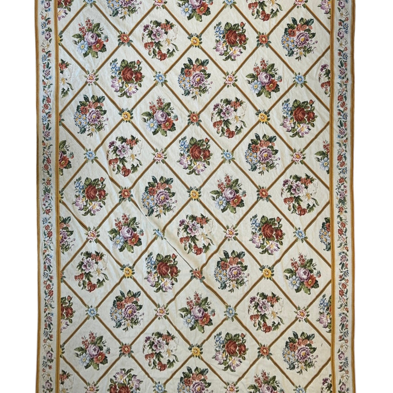 Handmade Needlepoint Floral Wool Rug – 9' 7