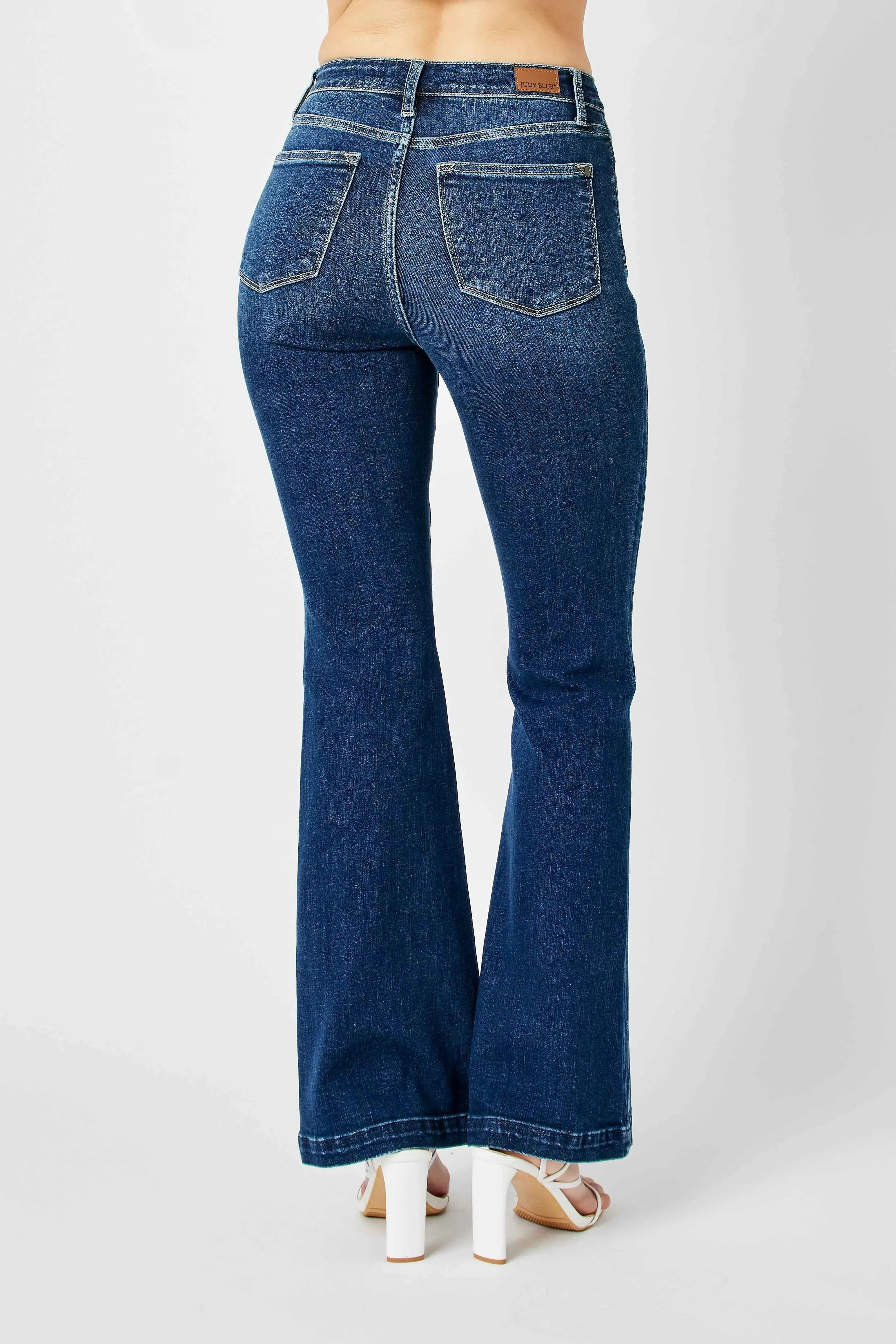 Plus Size High Waist Flare Judy Blue Jeans with Side Seam Detail