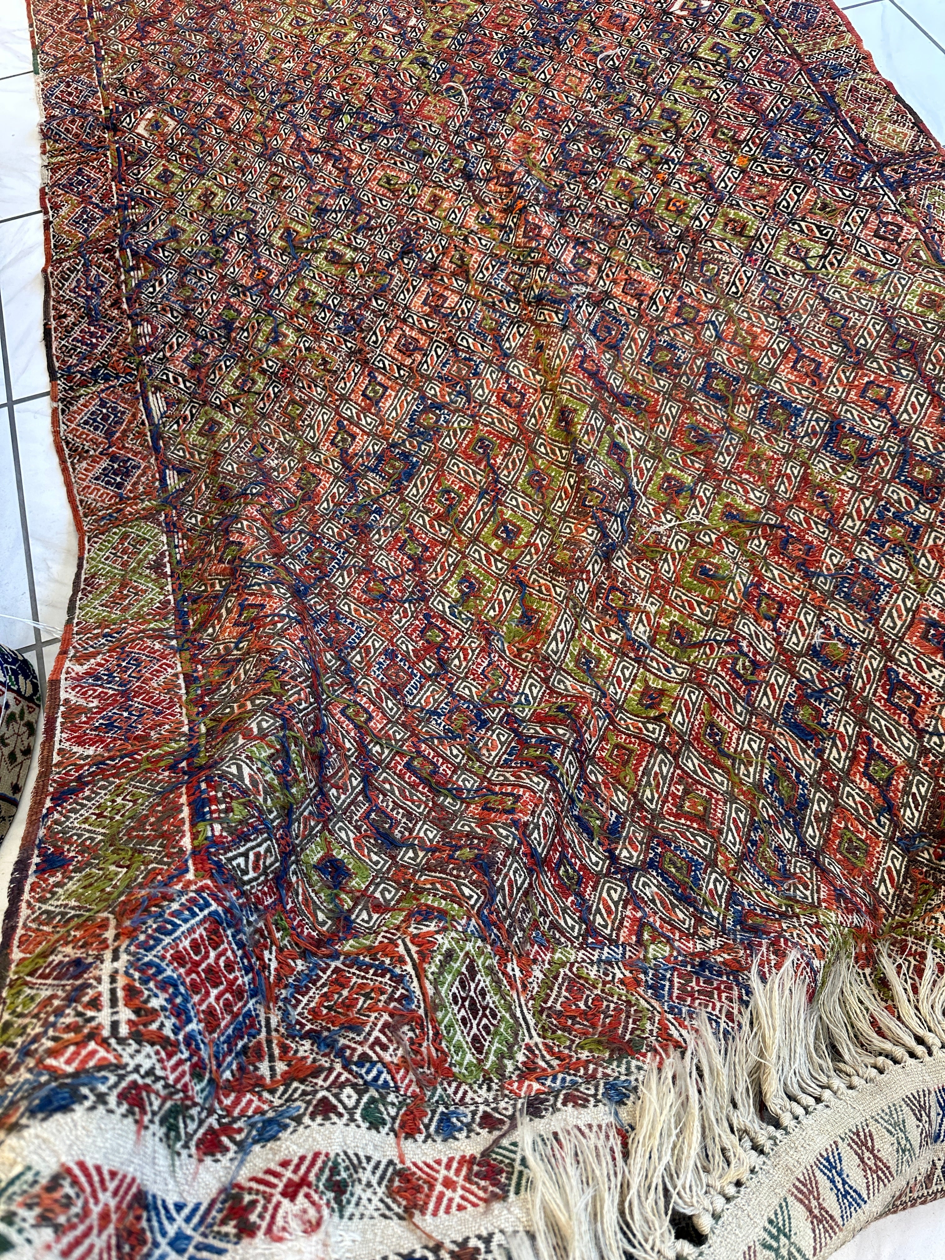 Antique Turkish Jajim Wool Rug 5’6” x 14’5”