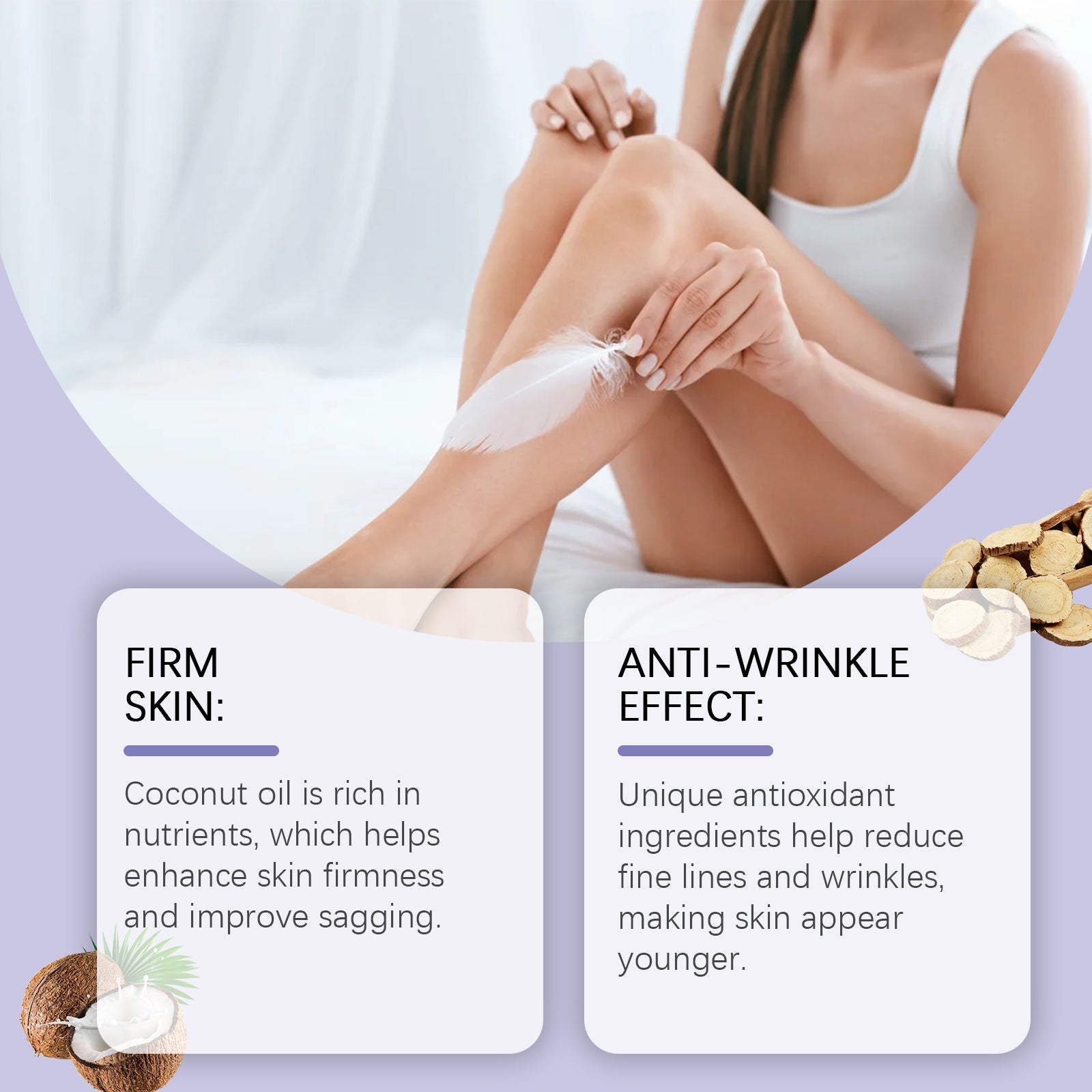 Coconut Body Moisturizer, Coconut Moisturizing Essence For The Whole Body To Lubricate Skin And Moisturize Light Lines