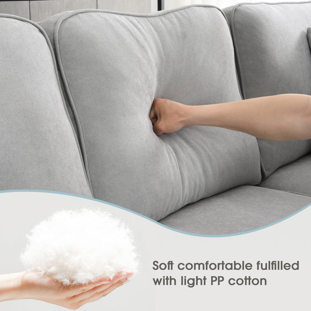 [VIDEO provided] [New] 108*85.5" Modern U Shape Sectional Sofa 7 Seat Fabric Sectional Sofa Set