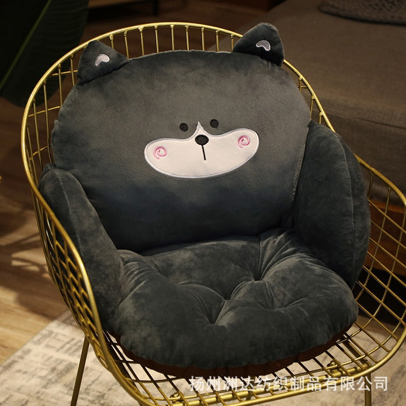 Cartoon animal connected seat cushion, integrated chair cushion, office sedentary student seat cushion