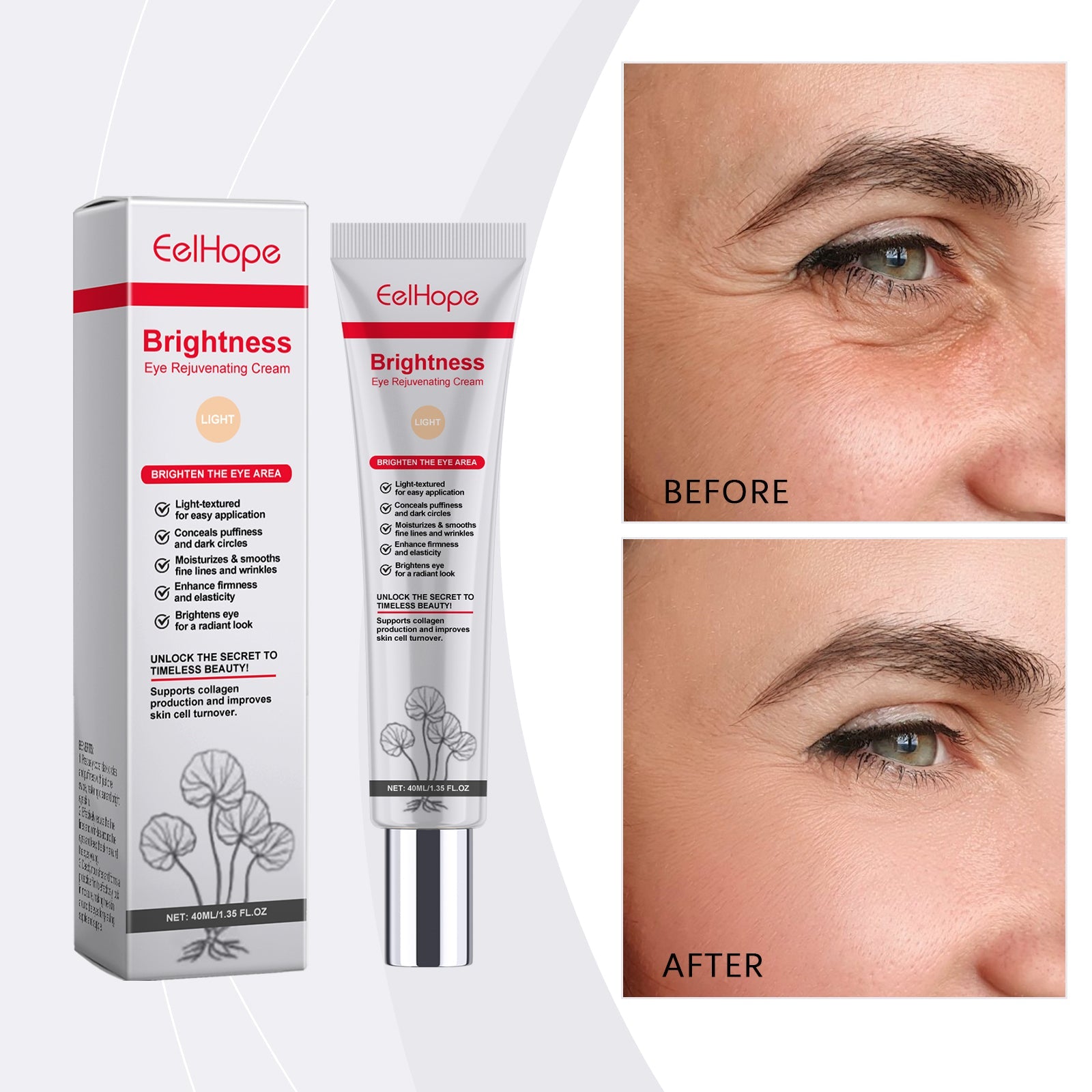 Centella Light Eye Concealer, Cover Blemishes Without Card Powder Refreshing Moisturizing Moisturizing Light
