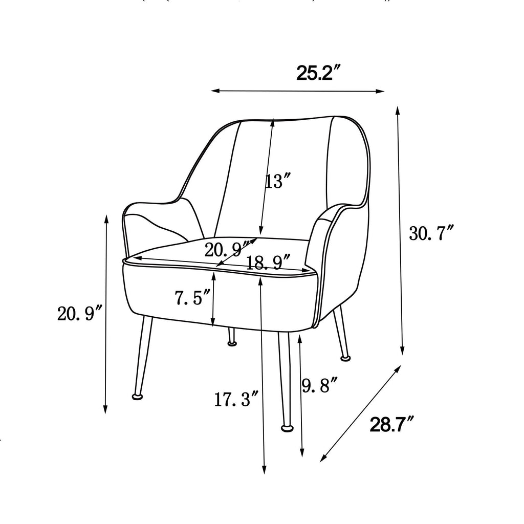 Modern Mid Century Chair velvet Sherpa Armchair for Living Room Bedroom Office Easy Assemble(BEIGE)