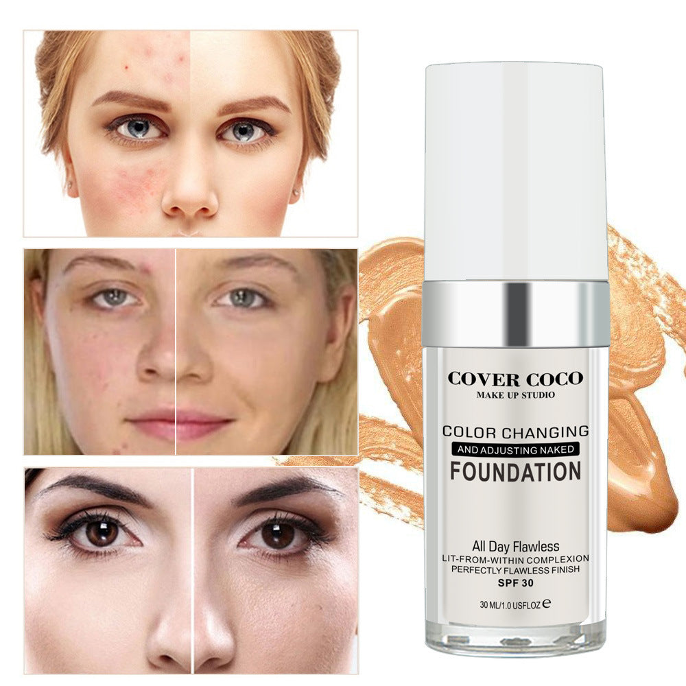 Color Changing Liquid Foundation Temperature Changing Complexion Liquid Foundation Color Changing Brightening Concealer Liquid Bb Cream