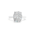 3.0ct Oval Cut Moissanite Hidden Halo Engagement Ring