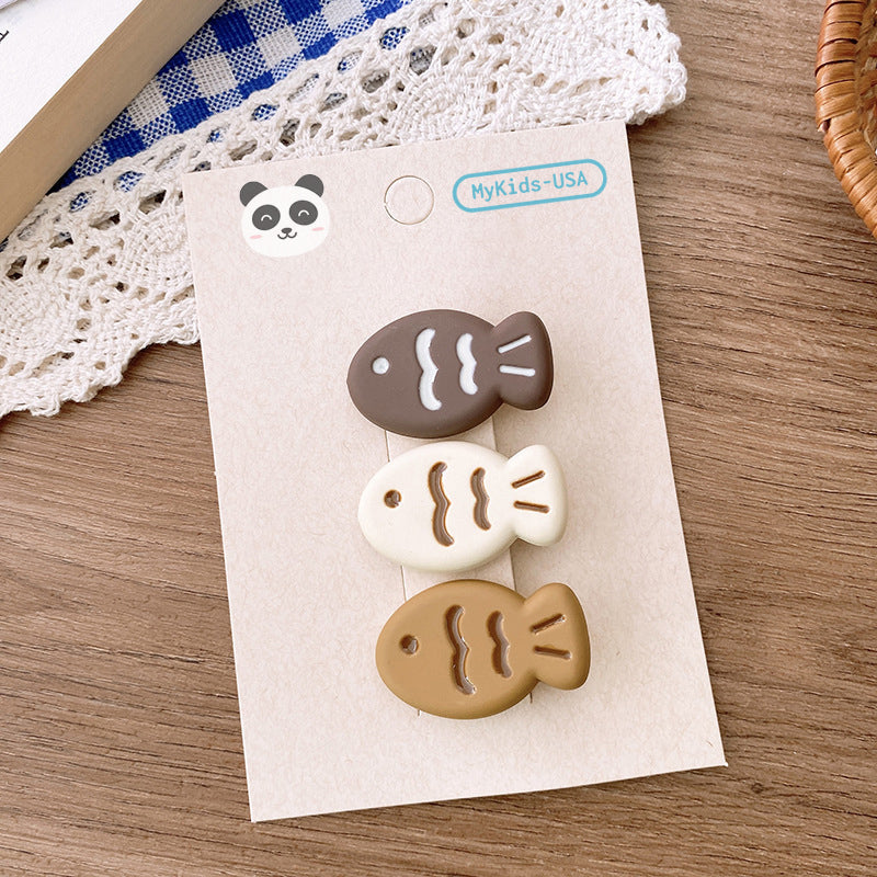 Cute Cartoon Tri-Colored Taiyaki Hair Clip: Adorable Hair Accessory For Children And Teens