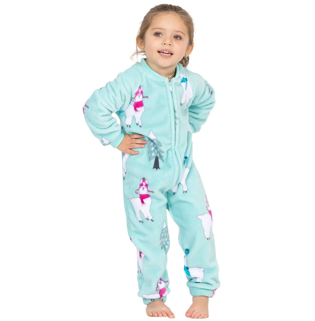 Family Matching Land Of Llamas Footless Chenille Onesie