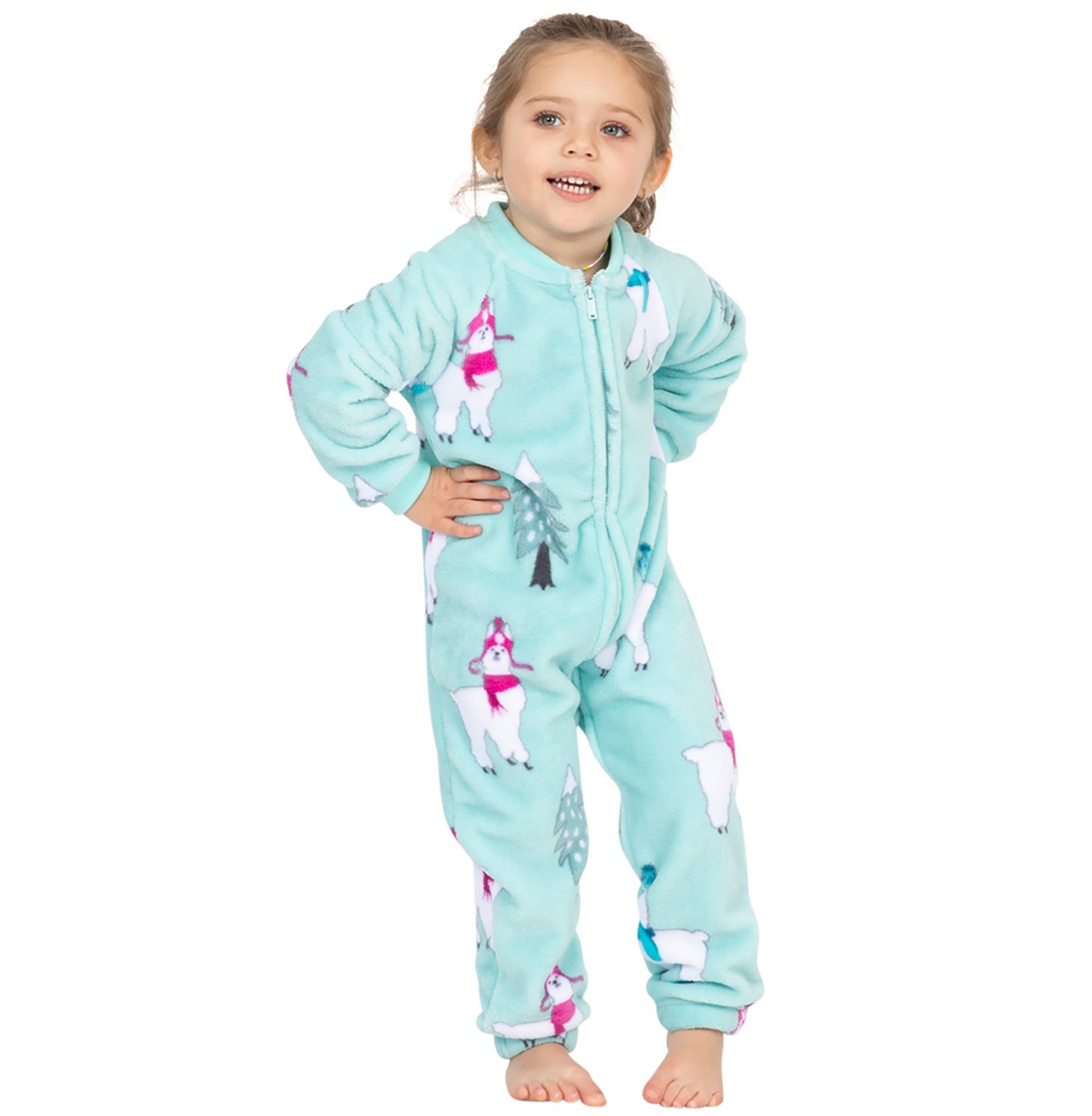 Family Matching Land Of Llamas Footless Chenille Onesie