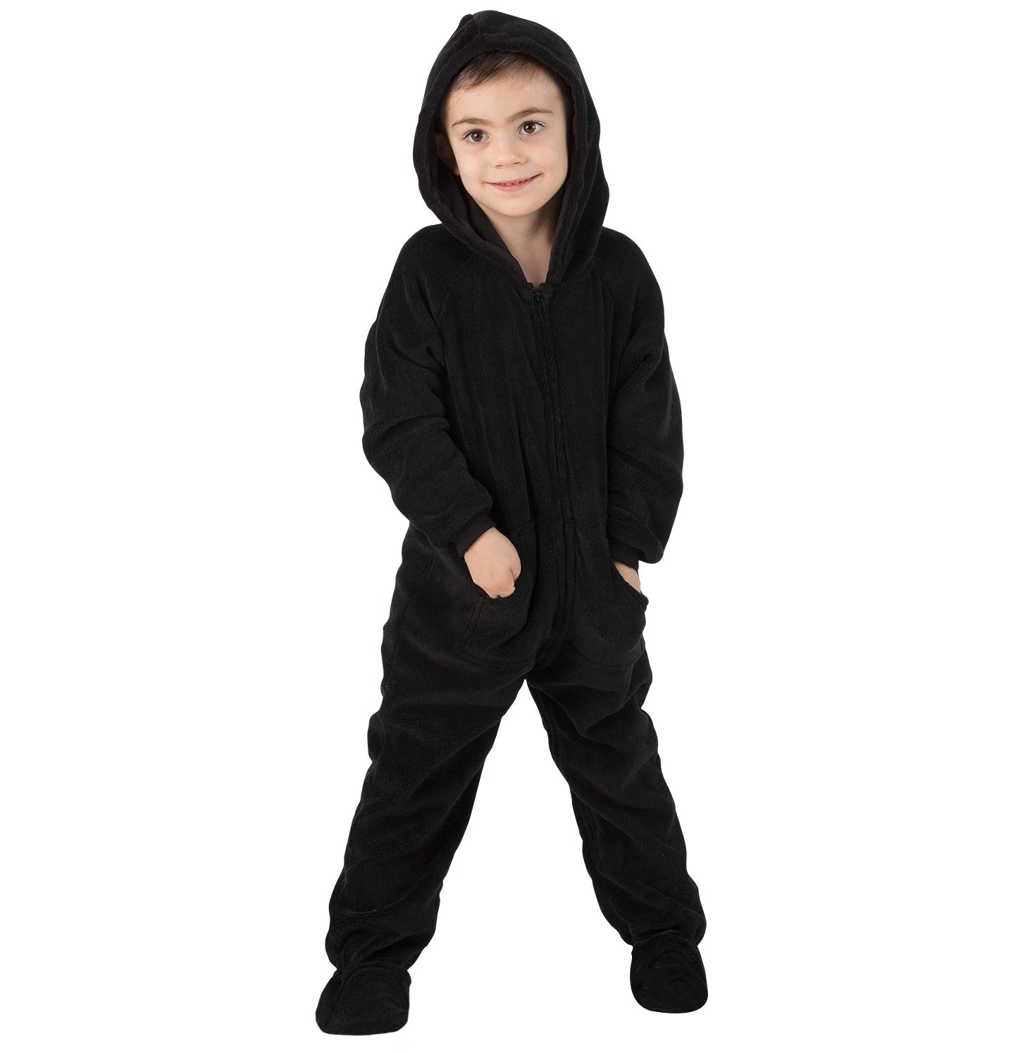 Family Matching Jet Black Hoodie Chenille Onesie