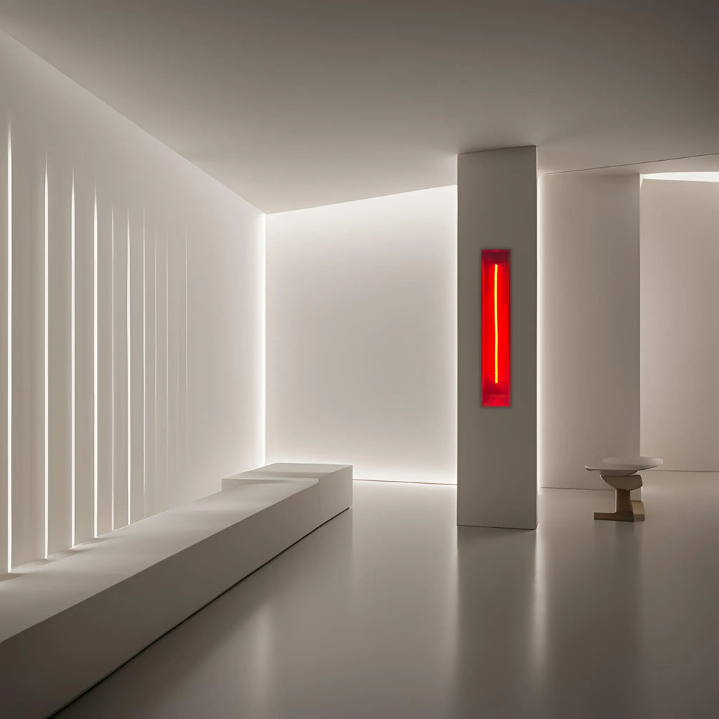 Redwood Radiance Lamp | Tall LED Strip Wooden Lamp