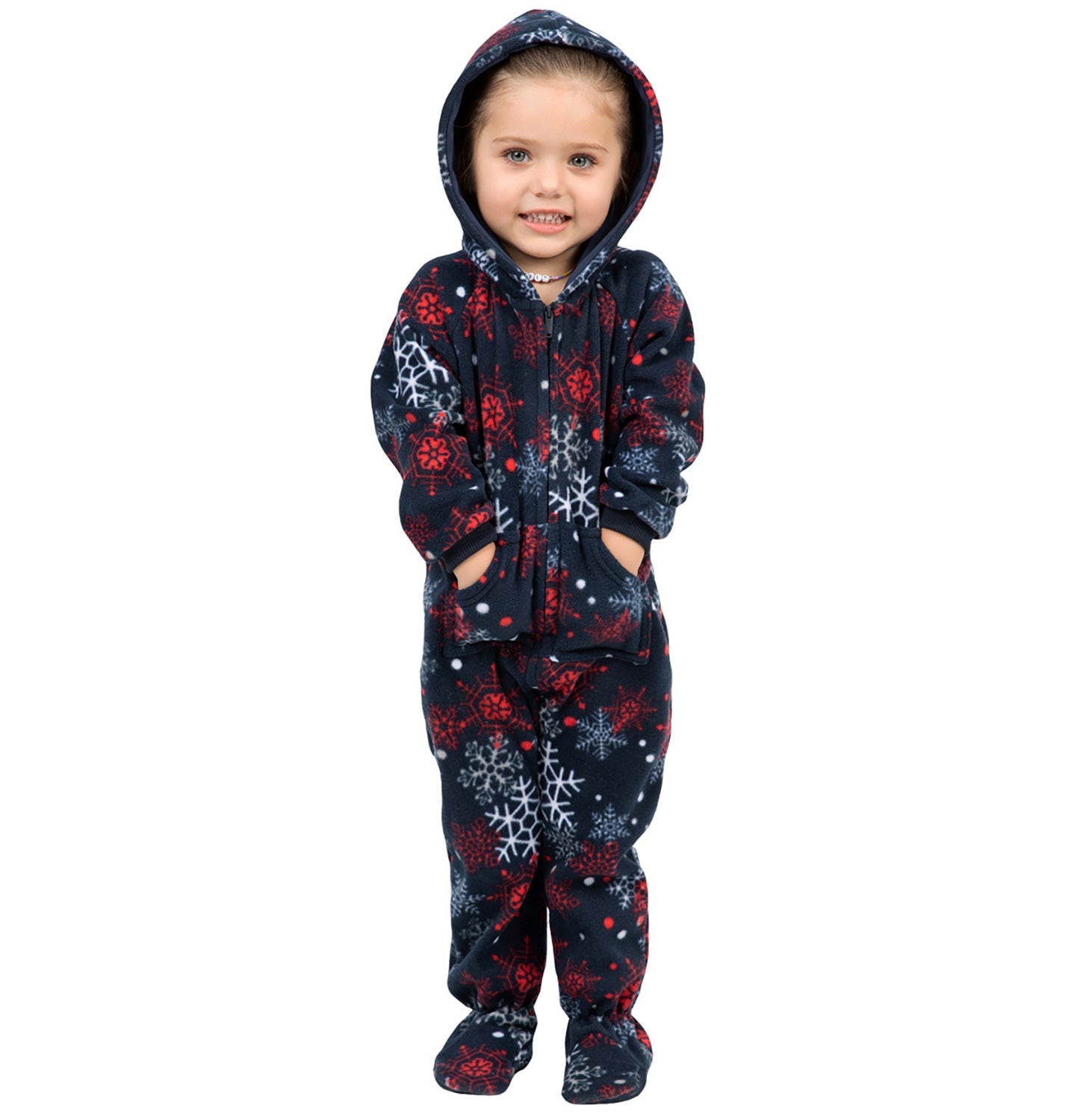 Family Matching Winter Whiteout Hoodie Fleece Onesie