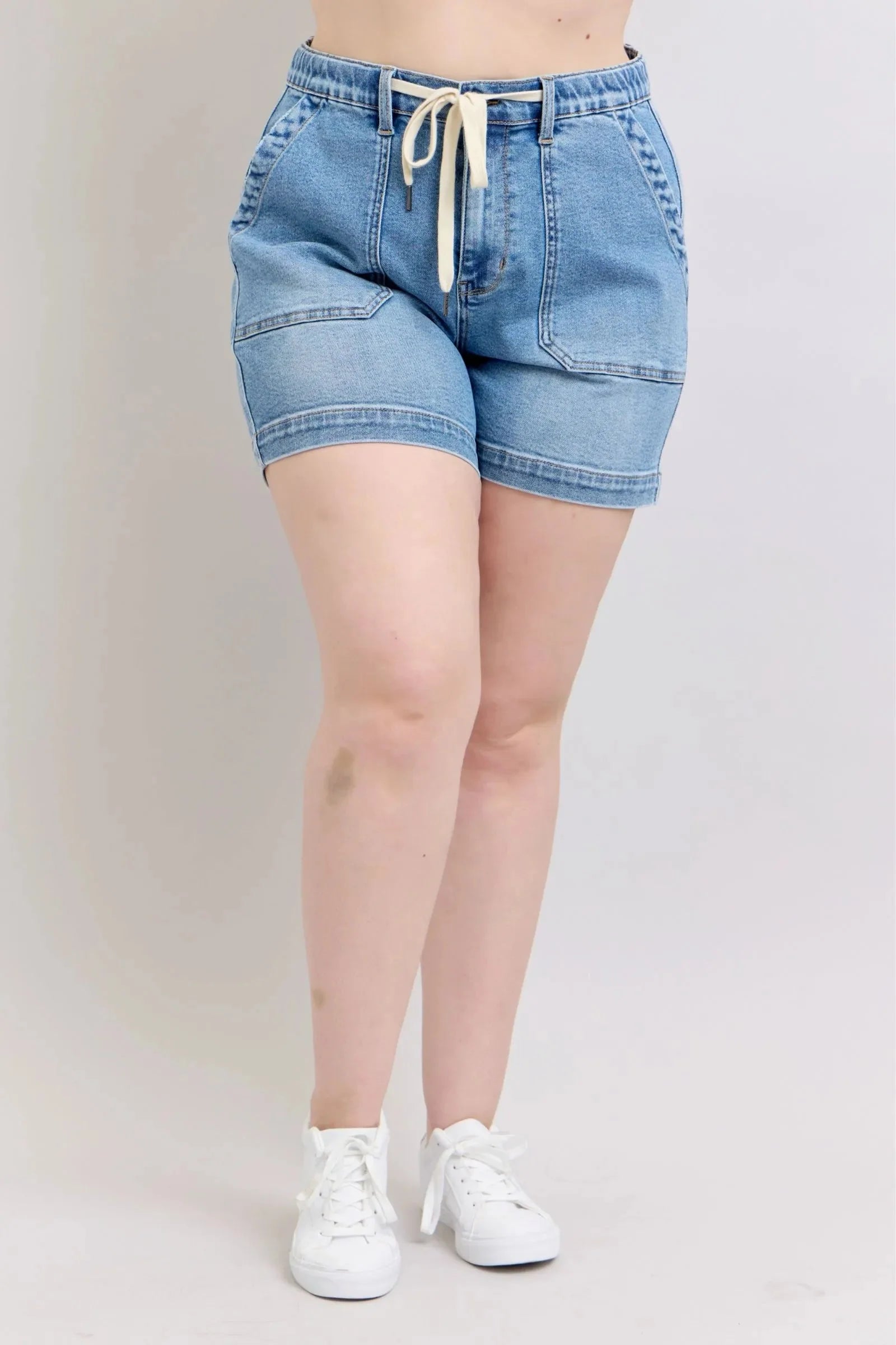 Judy Blue Jeans - Plus Size High Waist Vintage Wash Denim Shorts