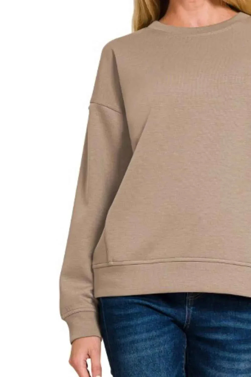 Zenana Scuba Round-neck Sweatshirt Women's Top