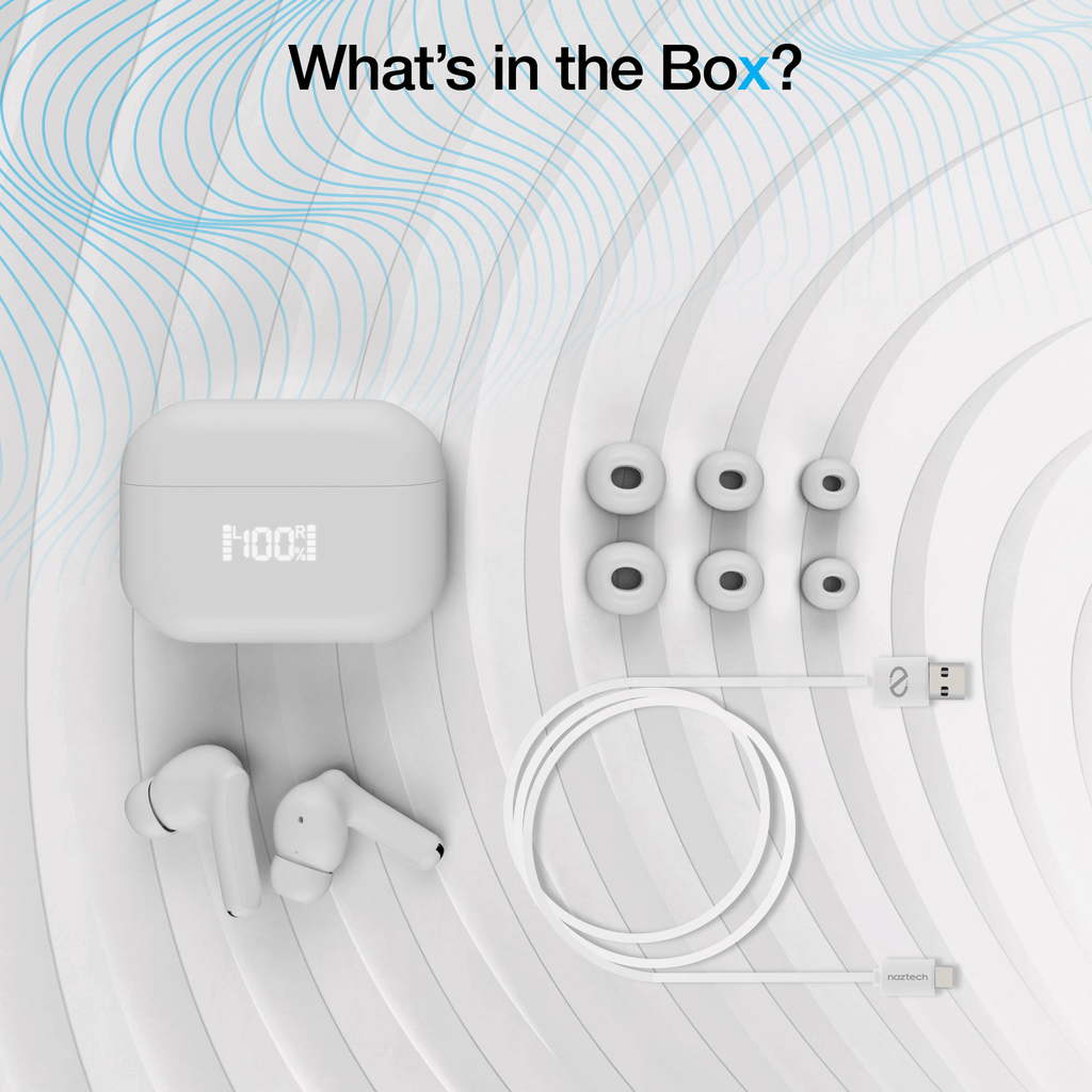 Naztech Xpods ANC Active Noise Cancelling True Wireless Earbuds with Wireless Charging Case