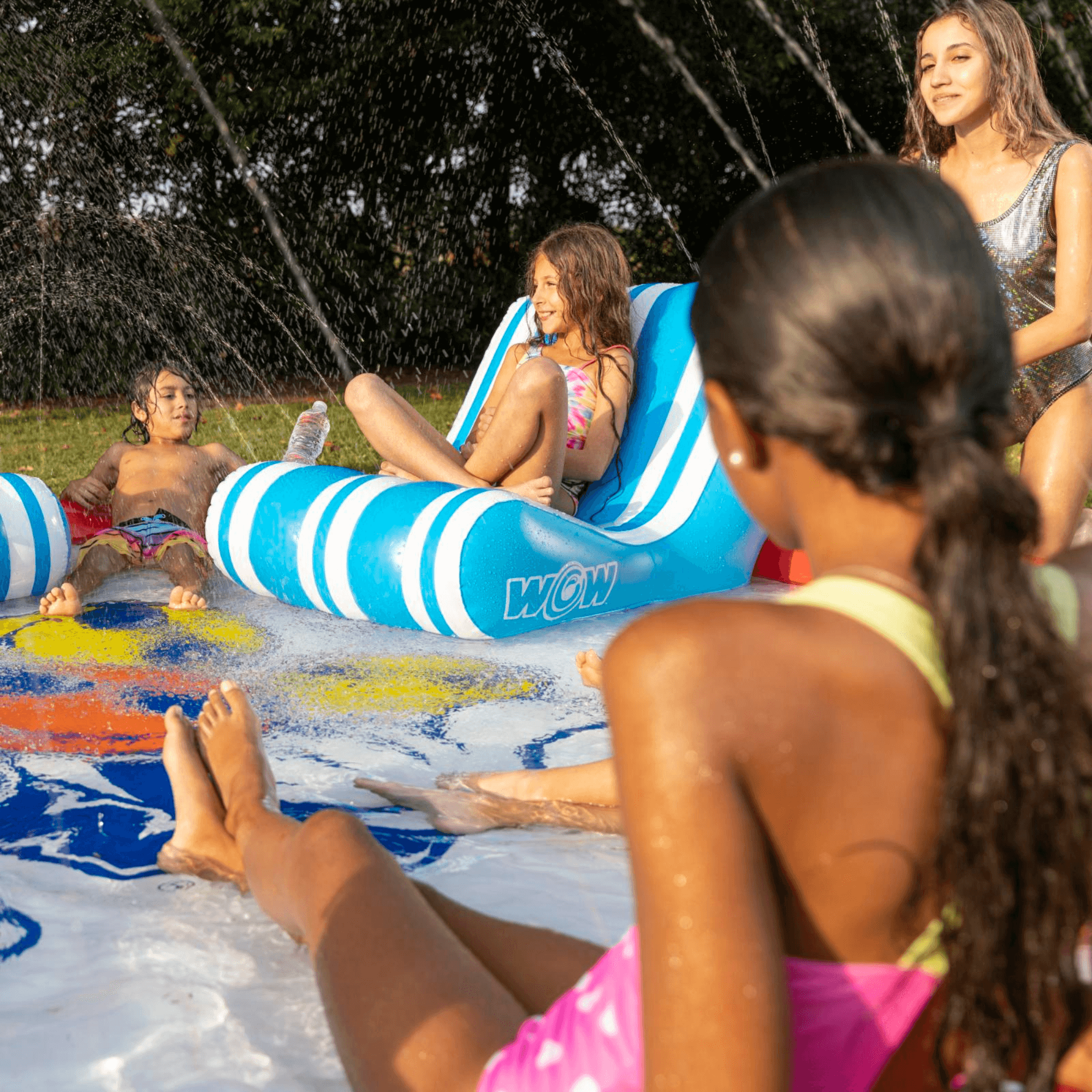 WOW Watersports Splash Pad Lounge Chair w Bottom Slot and Built-In Cup Holder