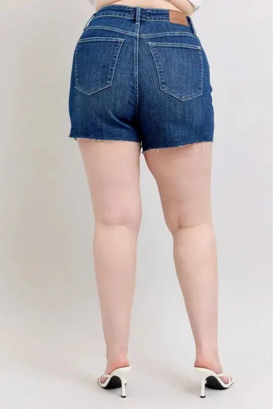 Judy Blue Jeans - Full Size High Waist Criss-Cross Waistband Denim Shorts
