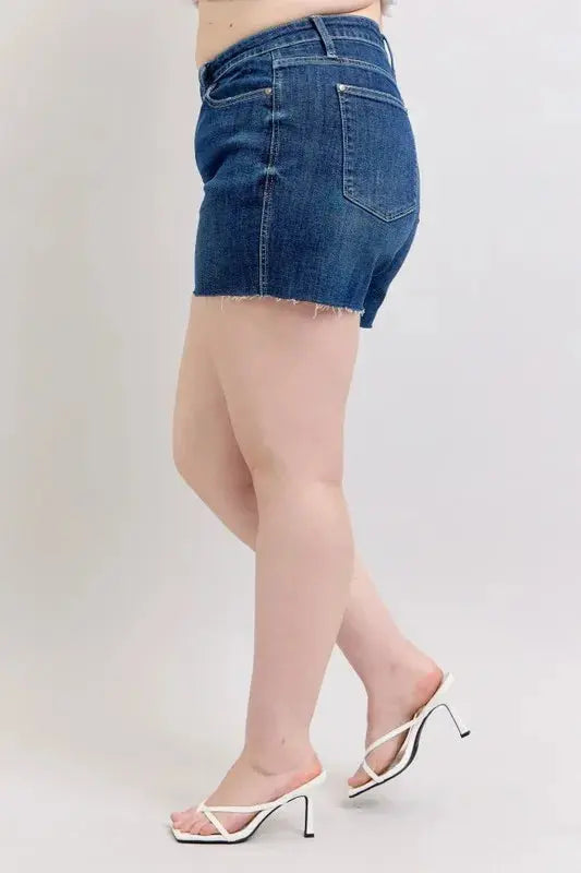 Judy Blue Jeans - Full Size High Waist Criss-Cross Waistband Denim Shorts