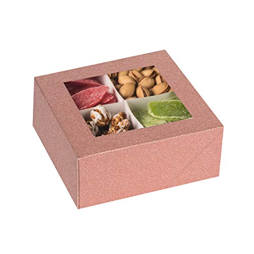 Window Box 6"X6"X2.5" Rose Gold With Four Sections