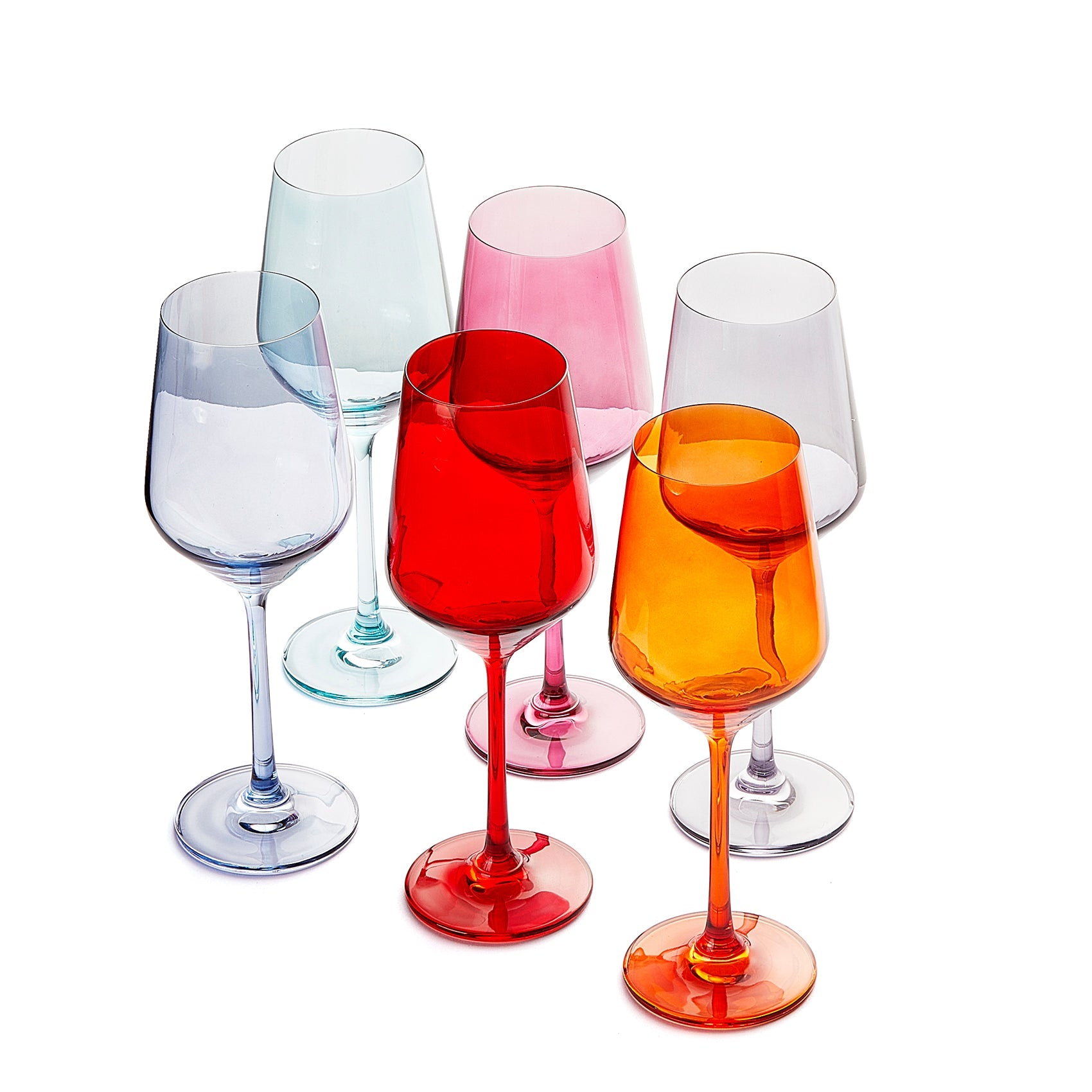 Colorata Stemmed Wine Glassware, Set of 6