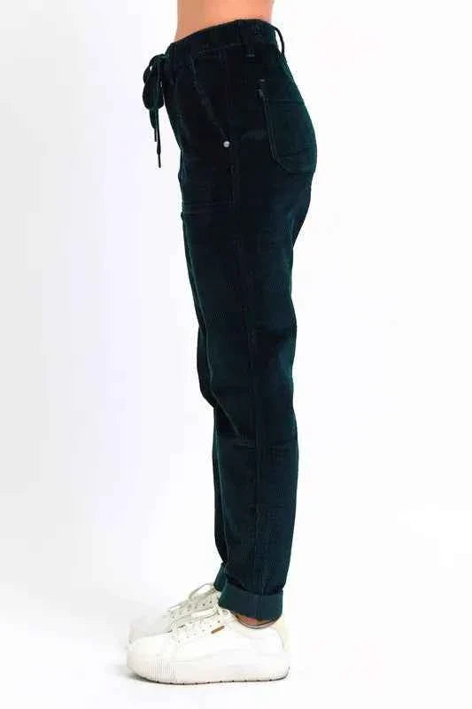 Judy Blue Plus Size Corduroy Casual Pants High Waist Cuffed