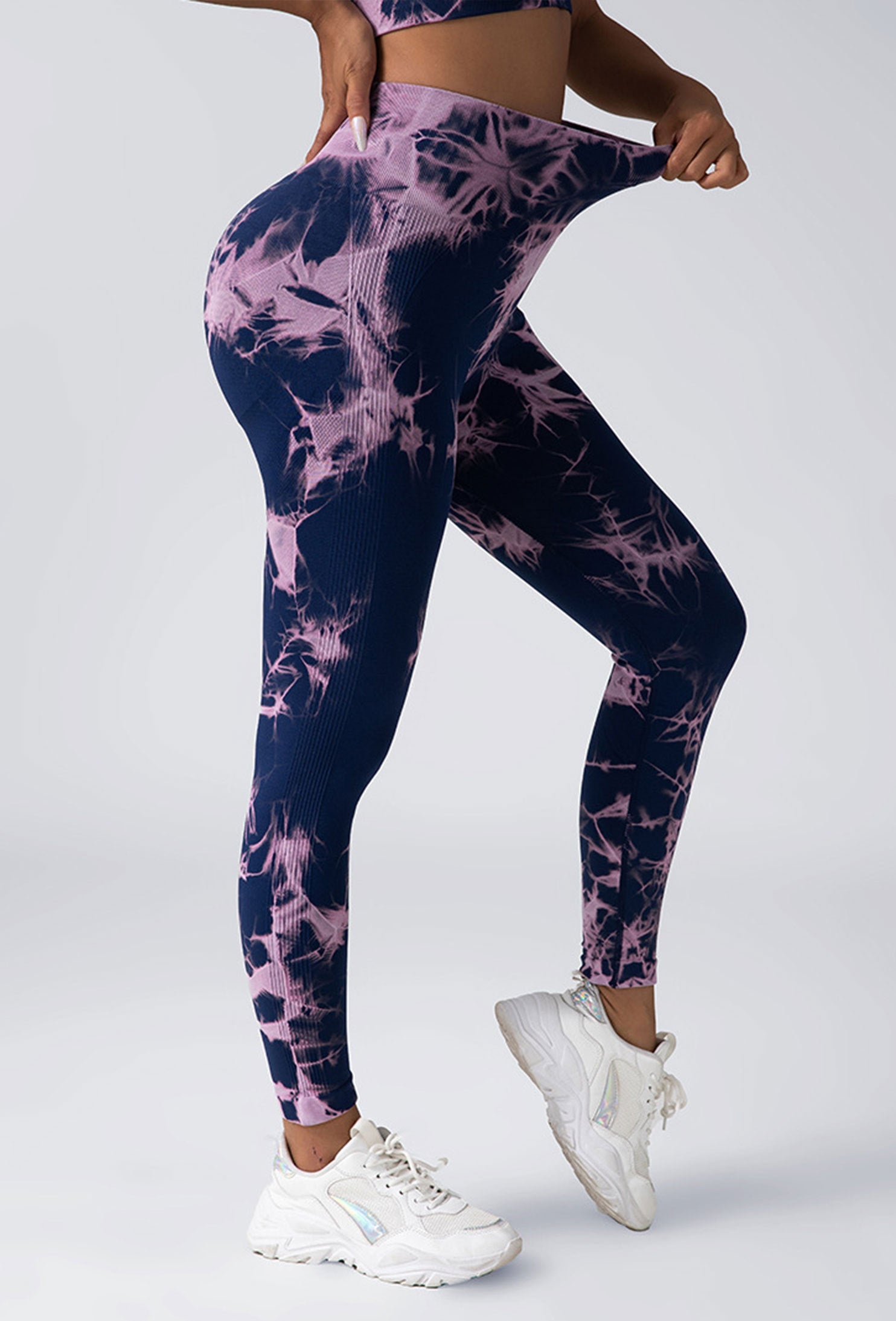 Women Scrunch Workout Leggings Butt Lifting High Waisted Yoga Pants - Seamless Tie Dye Booty Gym Tights