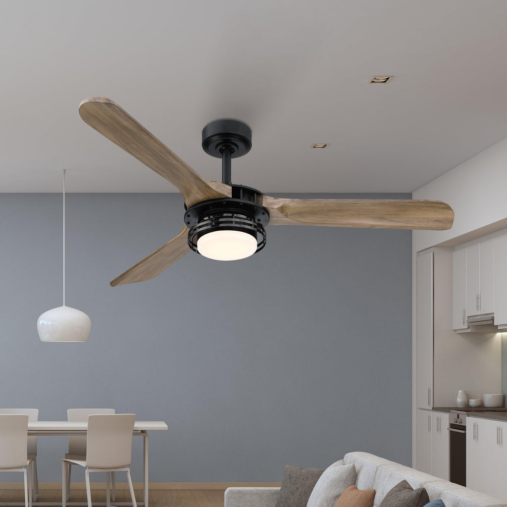52" Aerofanture Industrial DC Motor Downrod Mount Reversible Ceiling Fan with Lighting and Remote Control