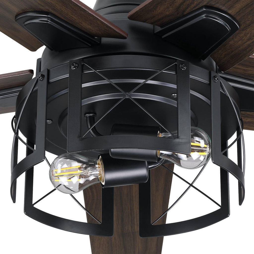52" Kolkata Industrial Downrod Mount Reversible Ceiling Fan with Lighting and Remote Control