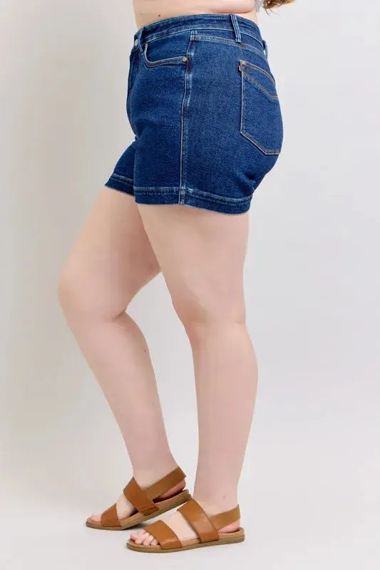Judy Blue Jeans - Plus Size High Waist Tummy Control Denim Shorts