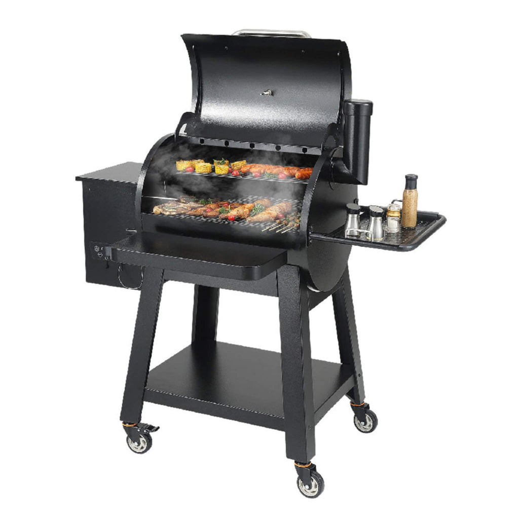 53" Heavy Duty Portable Wood Pellet BBQ Grill With Cart (SAK93641)
