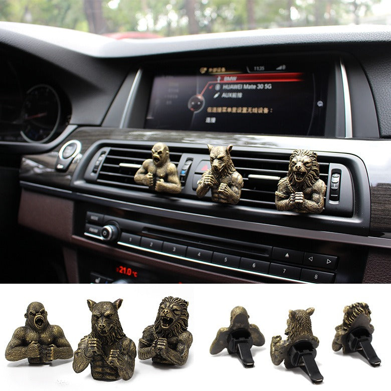 Resin Fighting Animal Set Car Fragrance Clip Decoration Creative Automotive Supplies Car Interior Decoration