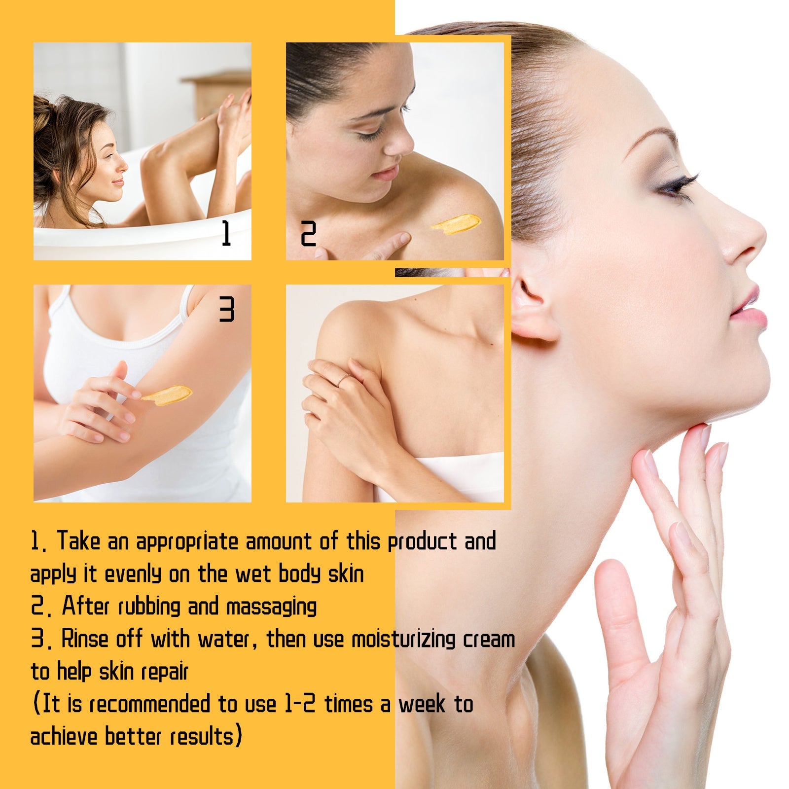 Turmeric Body Scrub Cleanses Skin Exfoliating Melanin Whitening Moisturizing Skin Scrub