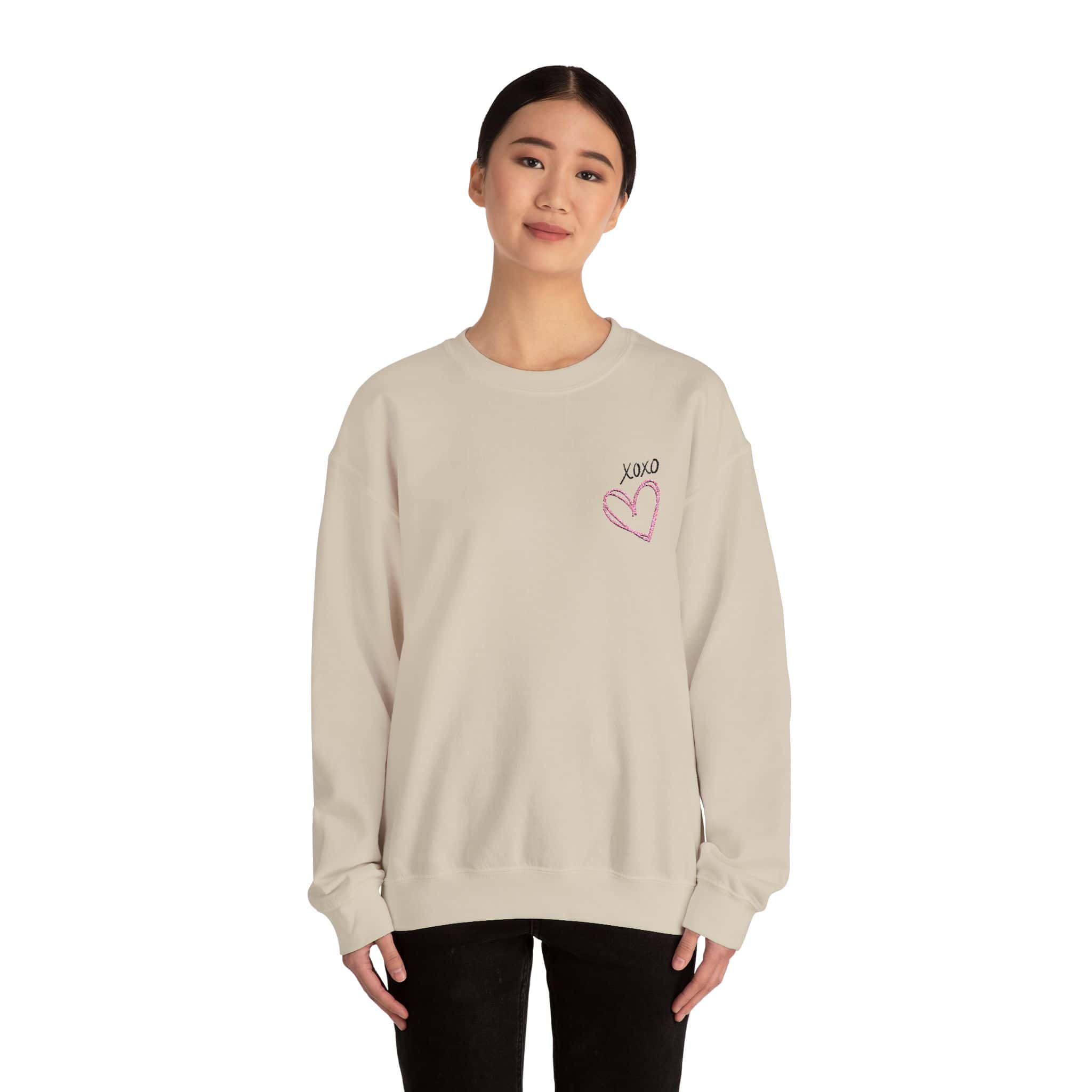 Heart Adult Sweatshirt Women's Top - Cozy and Stylish Embroidered Sweatshirt for Every Adult