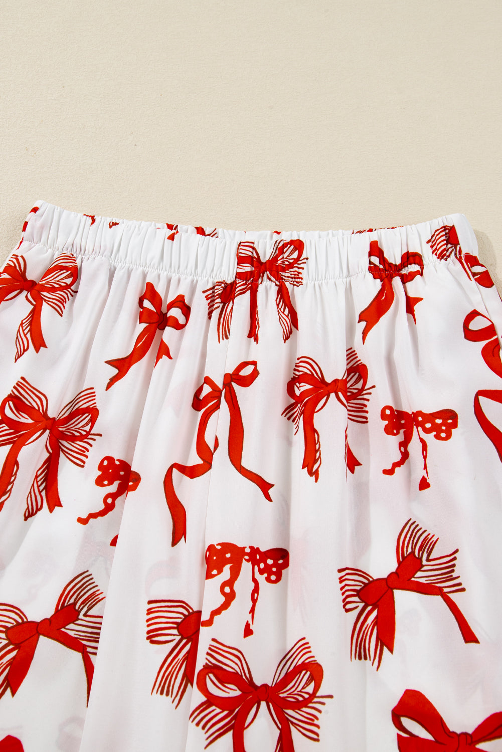 Christmas Bow Top and Pants Pajama Set