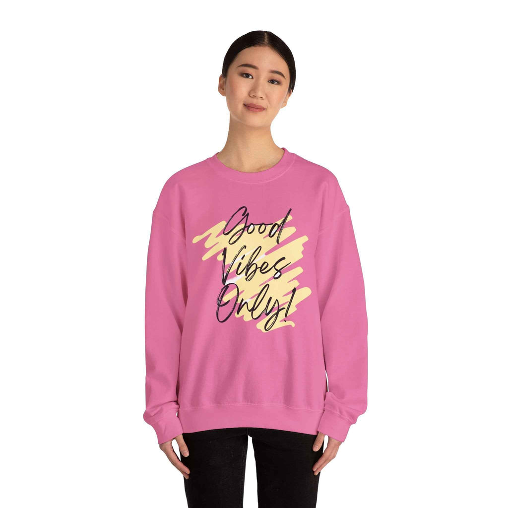 Vibes Phrase Good Vibes Crewneck Women's Top