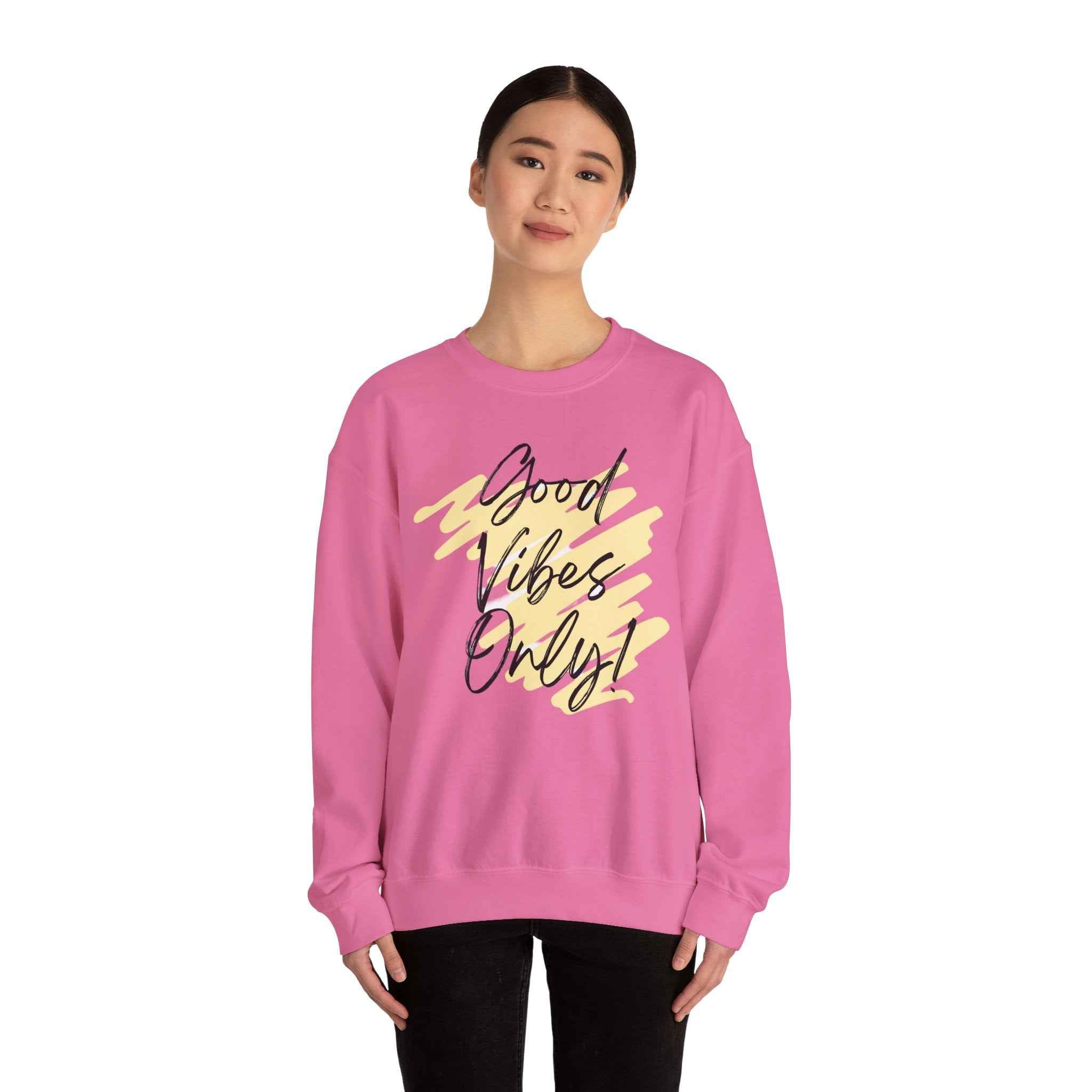Vibes Phrase Good Vibes Crewneck Women's Top