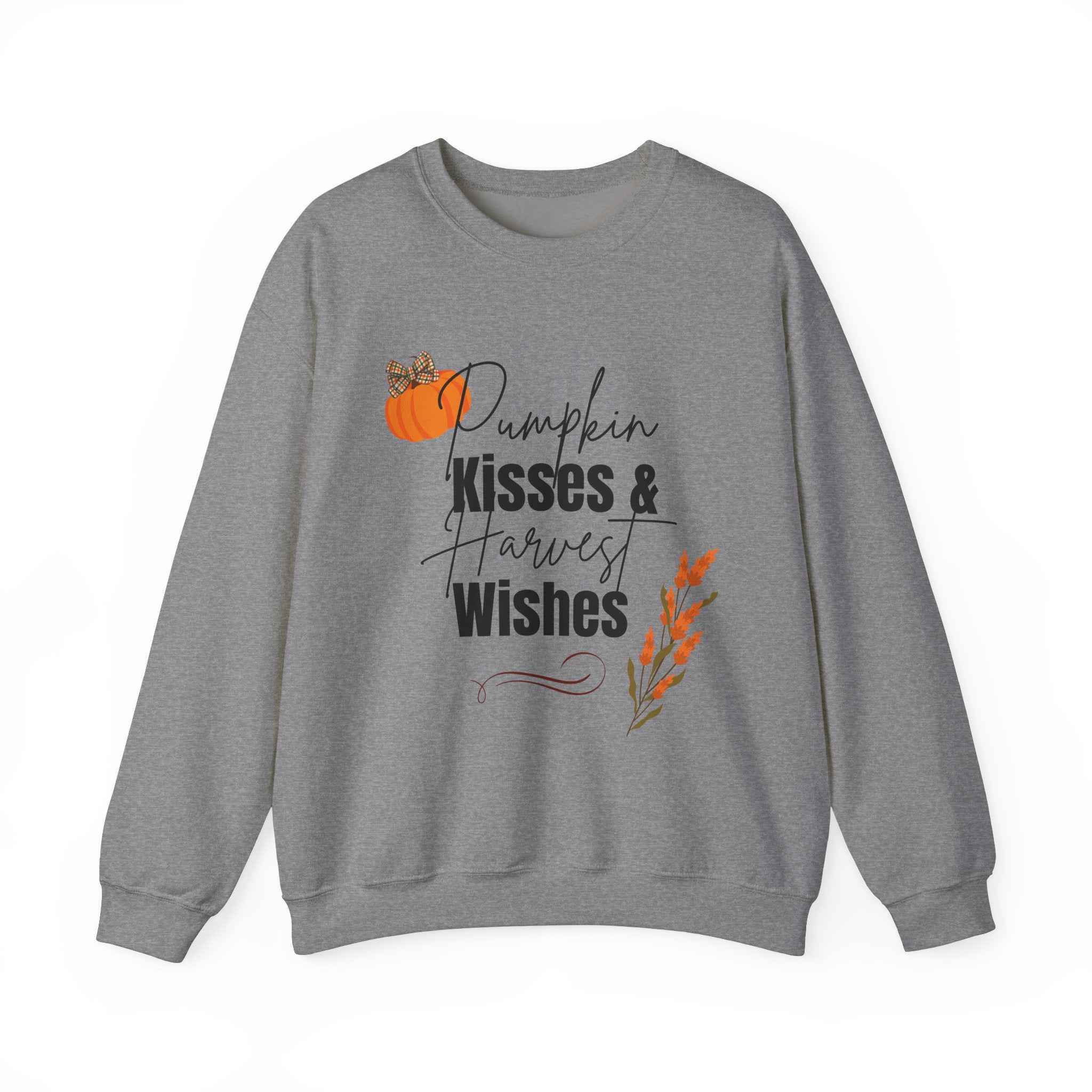 Pumpkin Kisses: Crewneck Adult Sweatshirt Women's Top