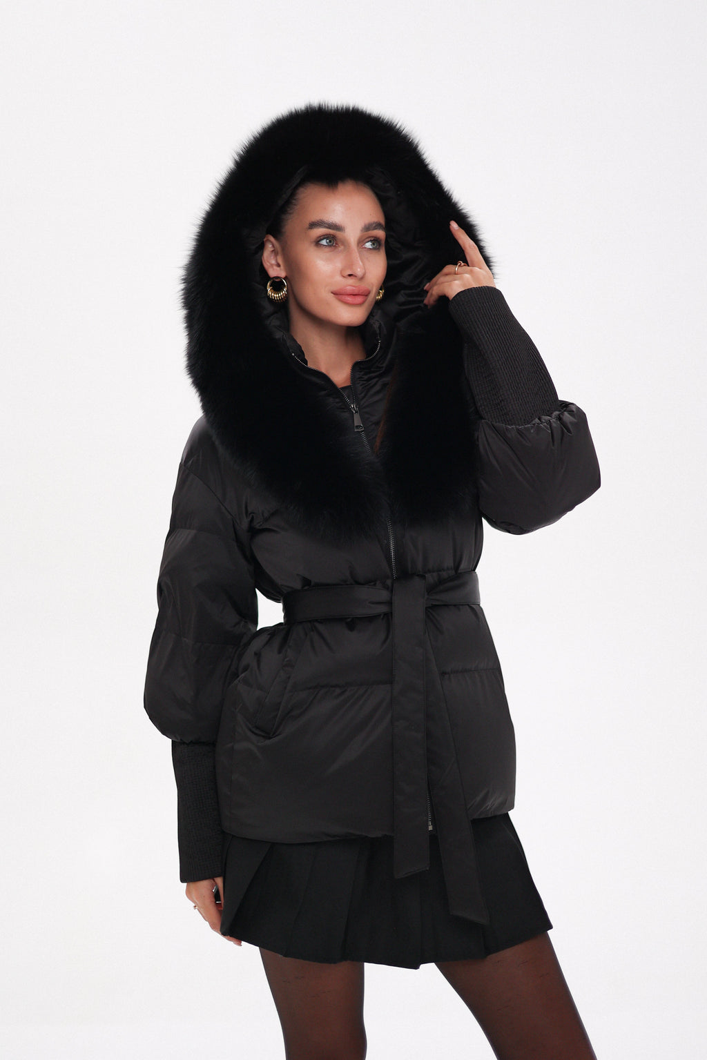 Pre-Order. Re-Stock Ships October 20. Amanda Genuine Fur Trim Down Fill Coat