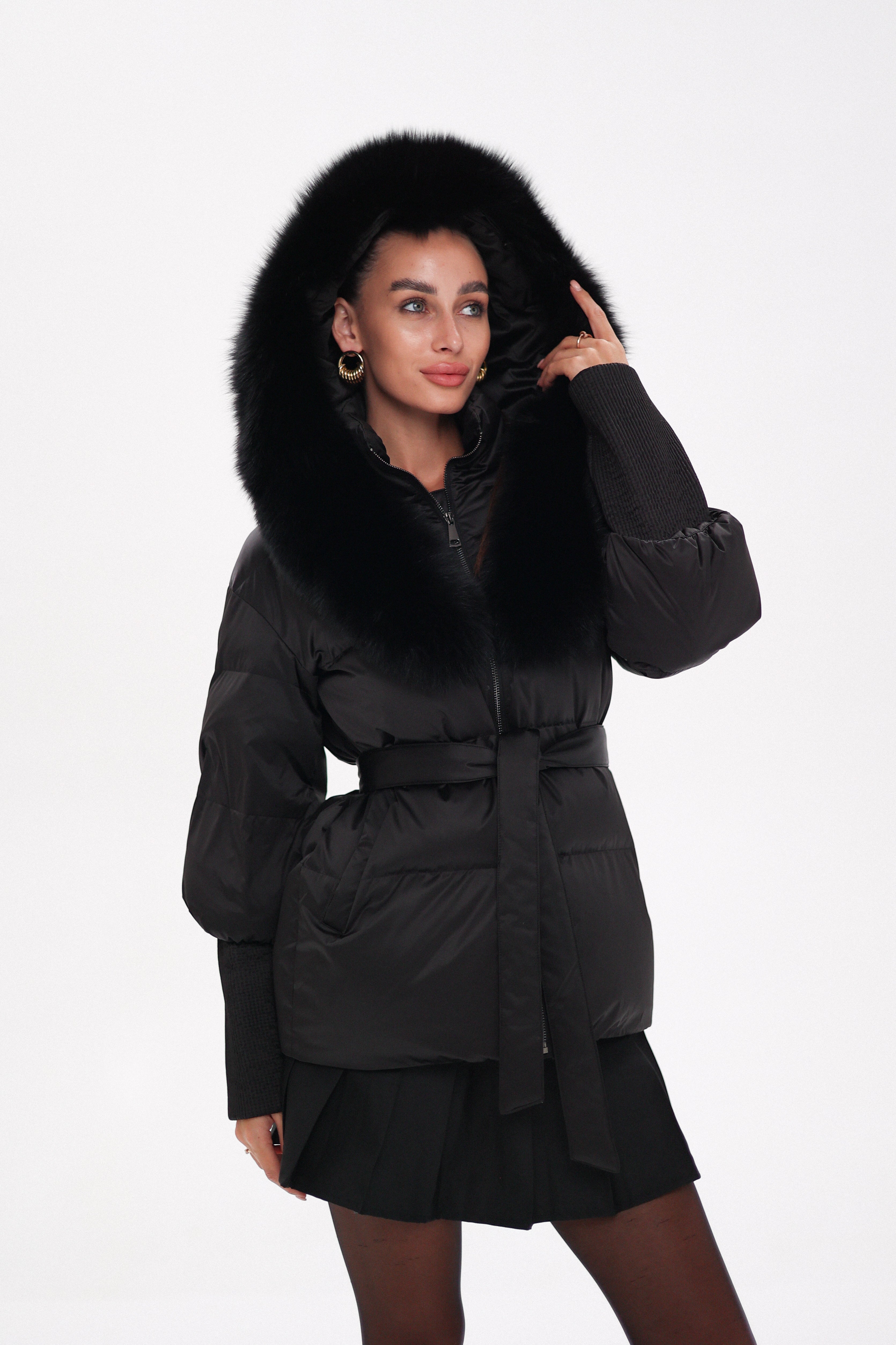 Pre-Order. Re-Stock Ships October 20. Amanda Genuine Fur Trim Down Fill Coat