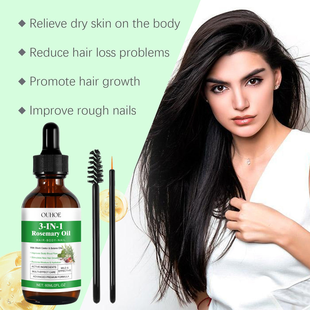 Rosemary Black Castor Batana Oil Nourishing Moisturizing Repair Hydrating Hair And Nail Care Essence