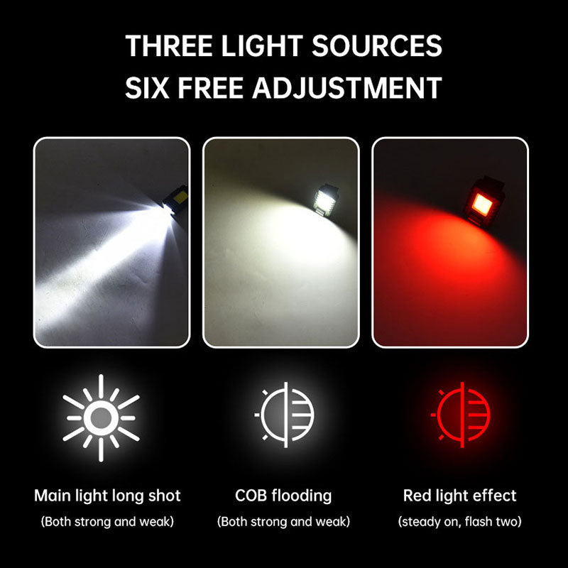 Outdoor Sports Night Running Safety Warning Light Field Floodlight Magnetic Suction Illumination Street Lamp Clip Cap Running Light
