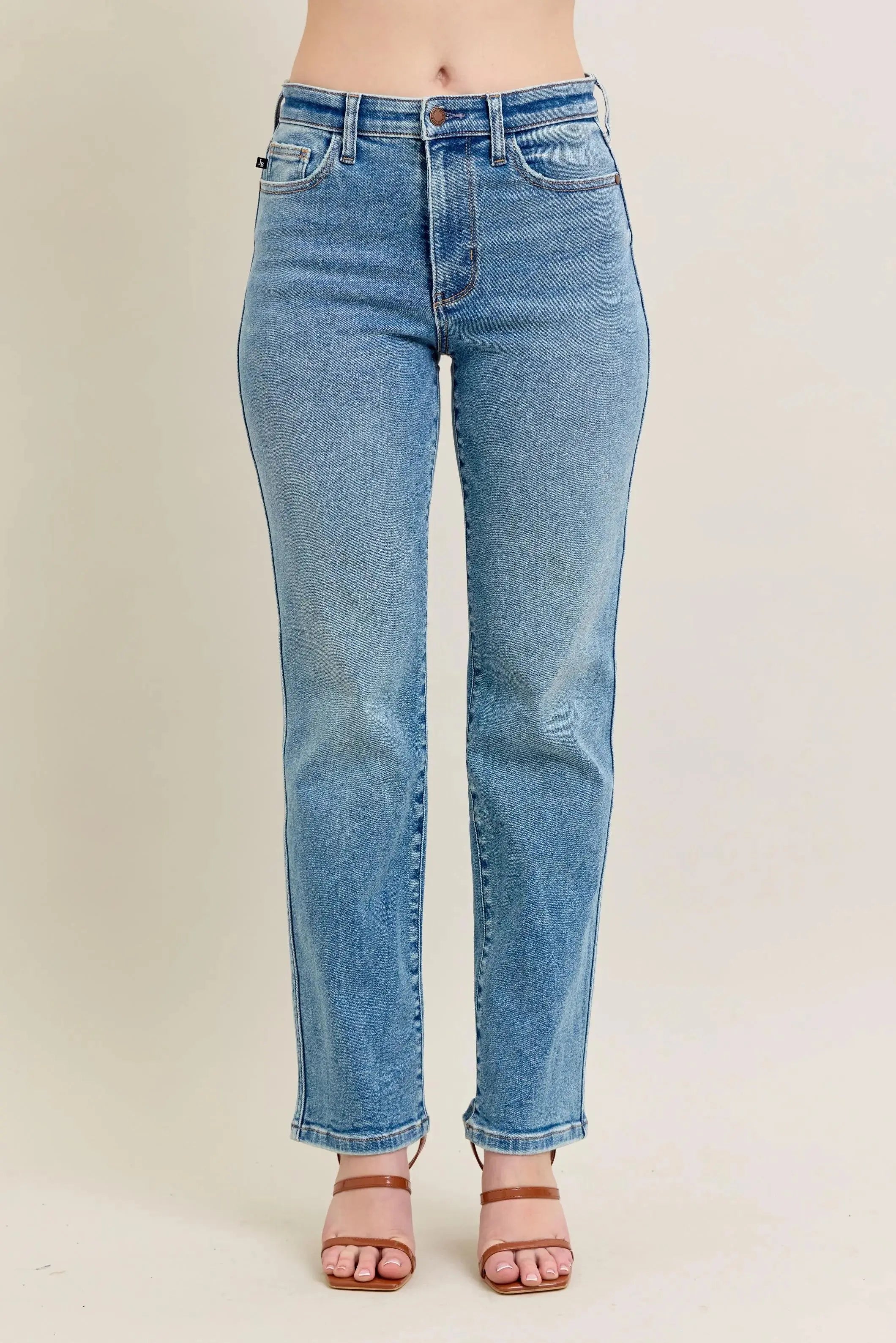 Full Size High Waist Vintage Straight Leg Judy Blue Jeans
