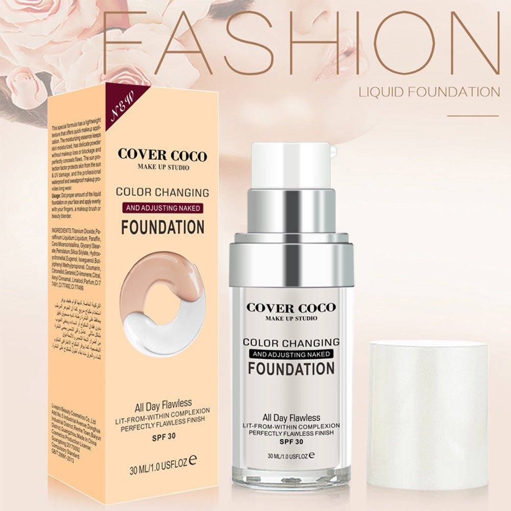 Color Changing Liquid Foundation Temperature Changing Complexion Liquid Foundation Color Changing Brightening Concealer Liquid Bb Cream