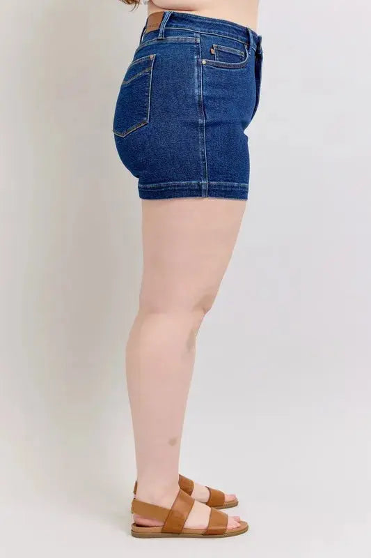 Judy Blue Jeans - Plus Size High Waist Tummy Control Denim Shorts