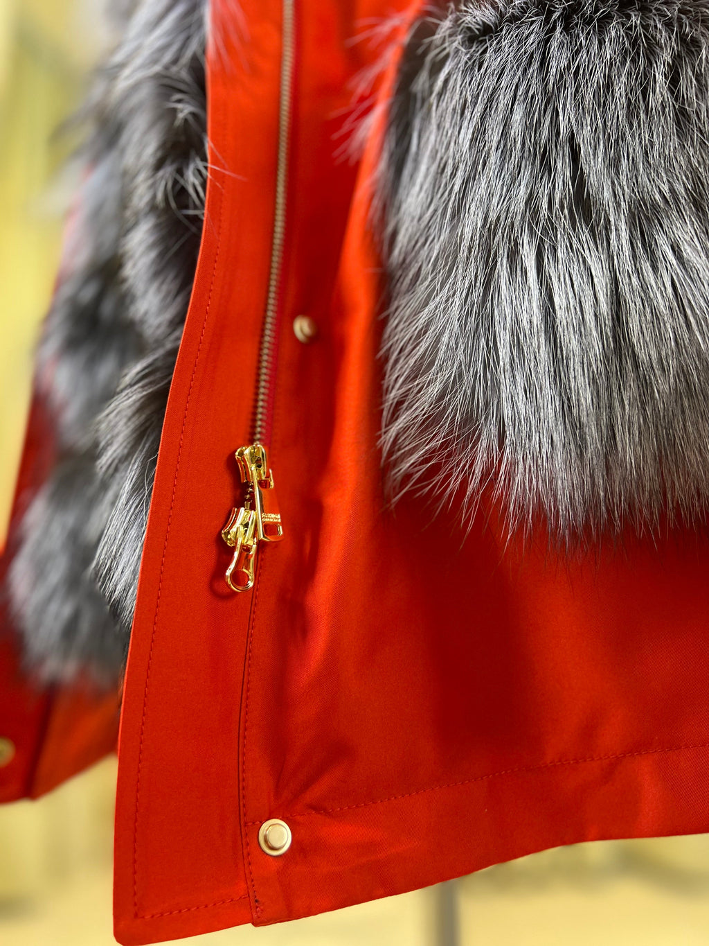 Genuine Silver Fox Fur Rabbit Fur Insulated Parka