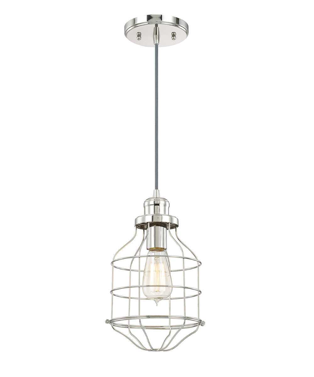 7.5"W Daudin 1-Light Pendant Polished Nickel